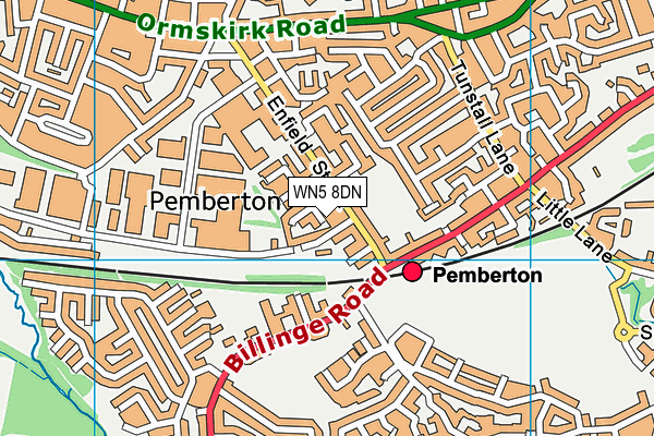 WN5 8DN map - OS VectorMap District (Ordnance Survey)