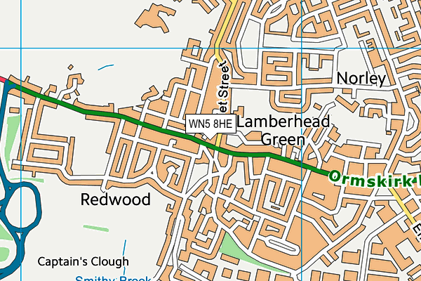 WN5 8HE map - OS VectorMap District (Ordnance Survey)