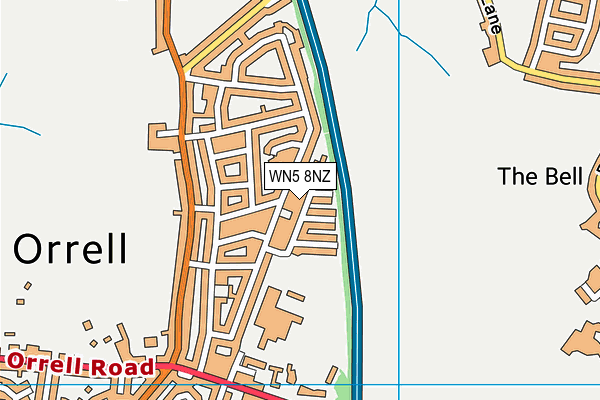 WN5 8NZ map - OS VectorMap District (Ordnance Survey)