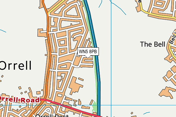 WN5 8PB map - OS VectorMap District (Ordnance Survey)