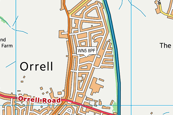 WN5 8PF map - OS VectorMap District (Ordnance Survey)