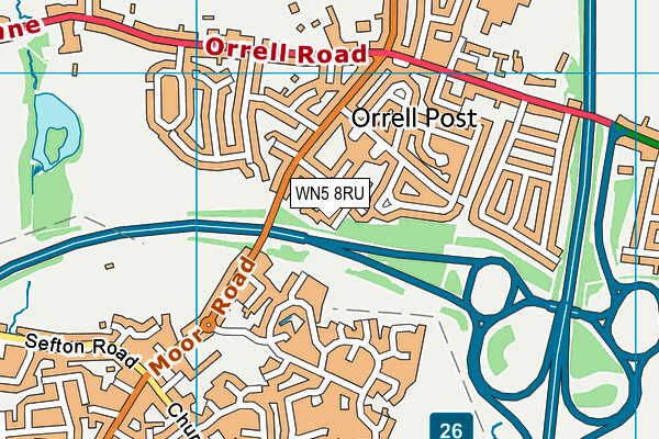 WN5 8RU map - OS VectorMap District (Ordnance Survey)