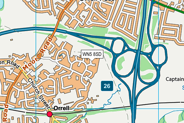 WN5 8SD map - OS VectorMap District (Ordnance Survey)