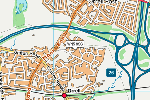 WN5 8SG map - OS VectorMap District (Ordnance Survey)