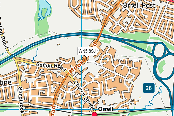 WN5 8SJ map - OS VectorMap District (Ordnance Survey)