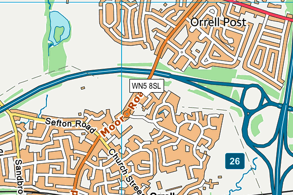 WN5 8SL map - OS VectorMap District (Ordnance Survey)