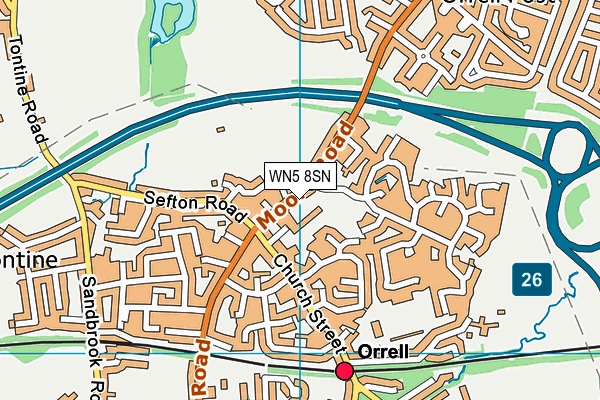 WN5 8SN map - OS VectorMap District (Ordnance Survey)