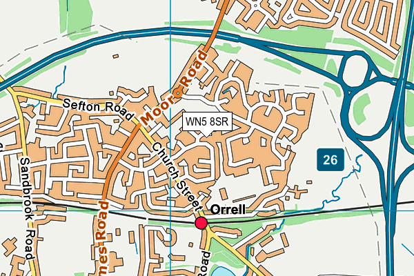 WN5 8SR map - OS VectorMap District (Ordnance Survey)