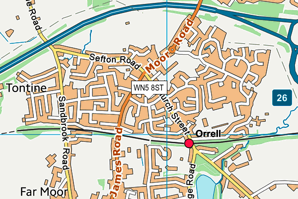 WN5 8ST map - OS VectorMap District (Ordnance Survey)