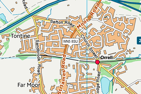 WN5 8SU map - OS VectorMap District (Ordnance Survey)