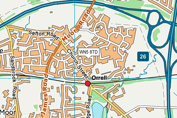 WN5 8TD map - OS VectorMap District (Ordnance Survey)