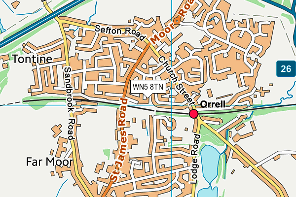 WN5 8TN map - OS VectorMap District (Ordnance Survey)