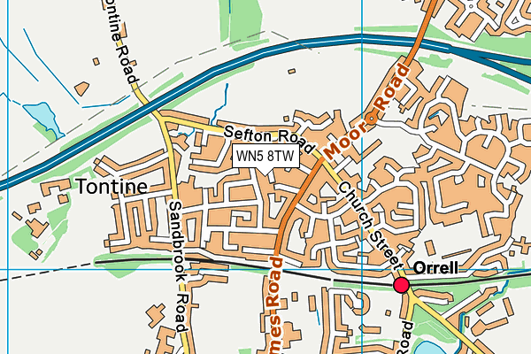 WN5 8TW map - OS VectorMap District (Ordnance Survey)