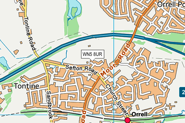 WN5 8UR map - OS VectorMap District (Ordnance Survey)