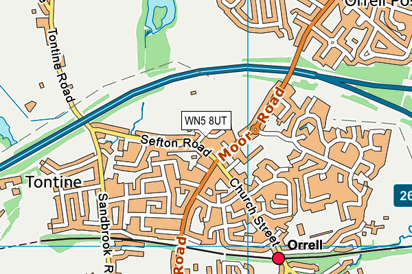 WN5 8UT map - OS VectorMap District (Ordnance Survey)