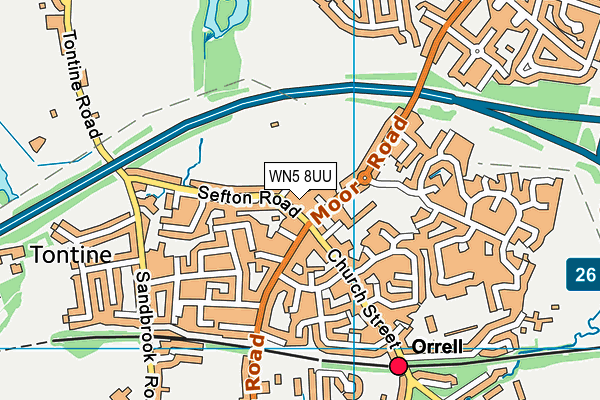 WN5 8UU map - OS VectorMap District (Ordnance Survey)