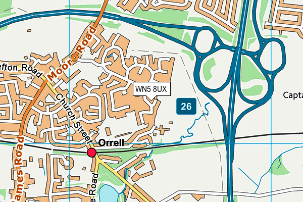 WN5 8UX map - OS VectorMap District (Ordnance Survey)