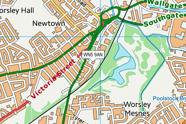 WN5 9AN map - OS VectorMap District (Ordnance Survey)