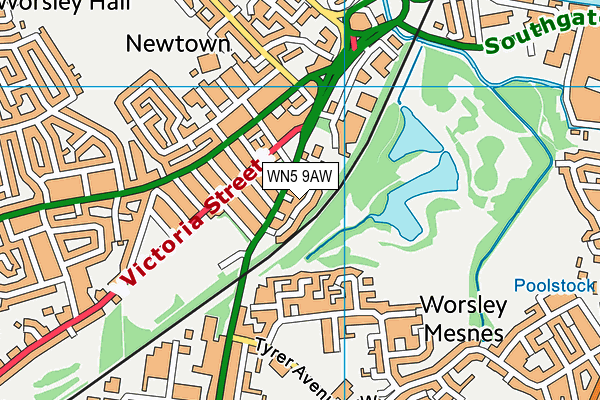WN5 9AW map - OS VectorMap District (Ordnance Survey)