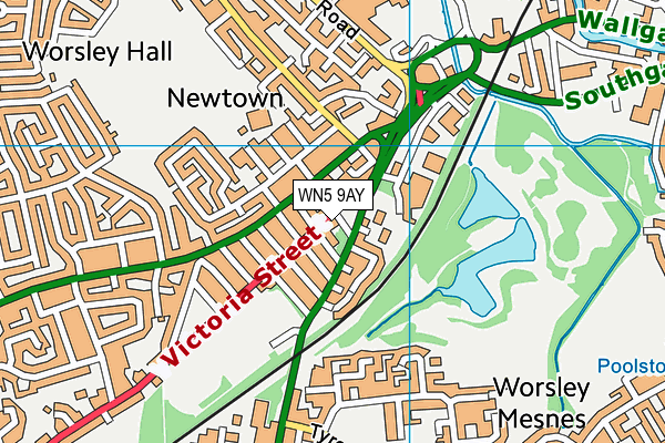 WN5 9AY map - OS VectorMap District (Ordnance Survey)