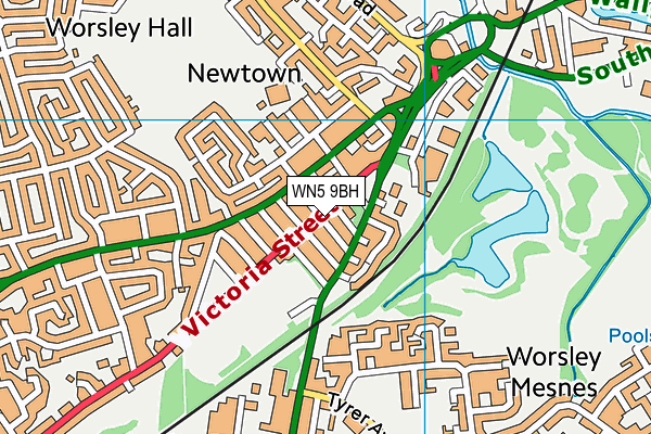 WN5 9BH map - OS VectorMap District (Ordnance Survey)