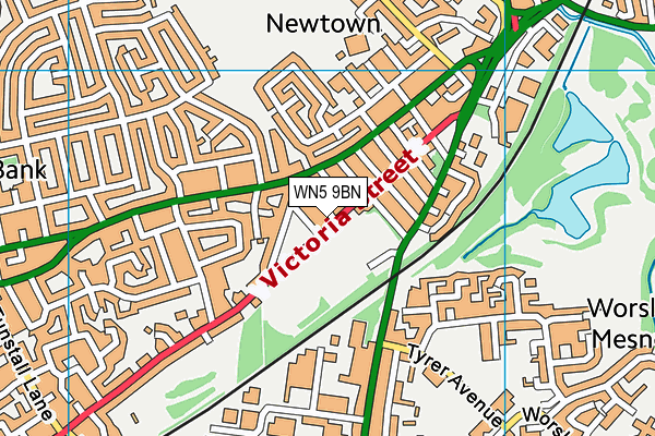 Alexandra Park Playing Fields map (WN5 9BN) - OS VectorMap District (Ordnance Survey)