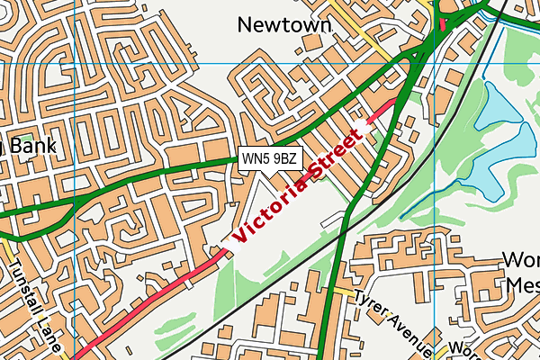 WN5 9BZ map - OS VectorMap District (Ordnance Survey)