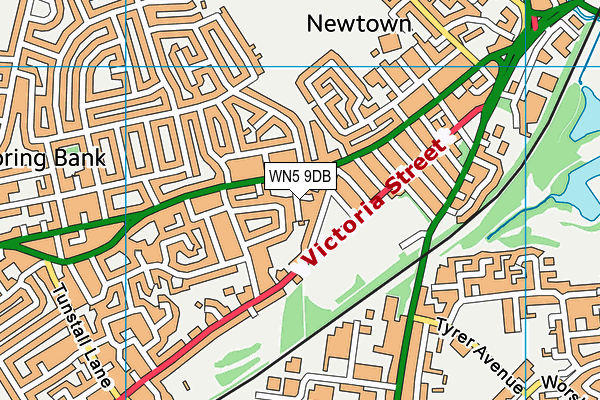 WN5 9DB map - OS VectorMap District (Ordnance Survey)