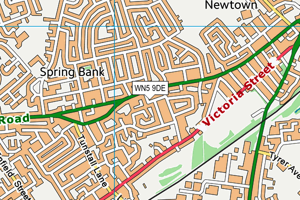 WN5 9DE map - OS VectorMap District (Ordnance Survey)
