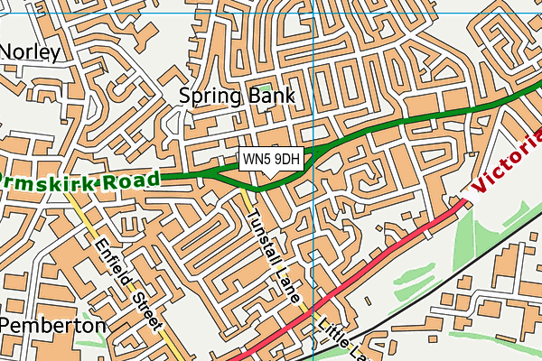 WN5 9DH map - OS VectorMap District (Ordnance Survey)