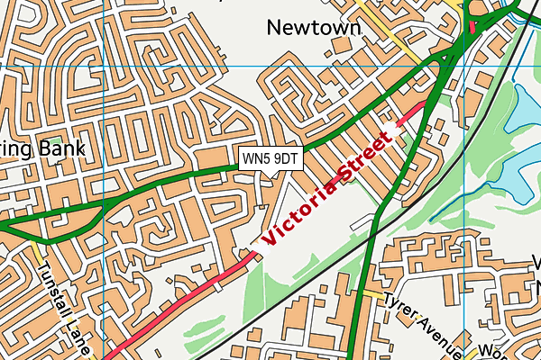 WN5 9DT map - OS VectorMap District (Ordnance Survey)