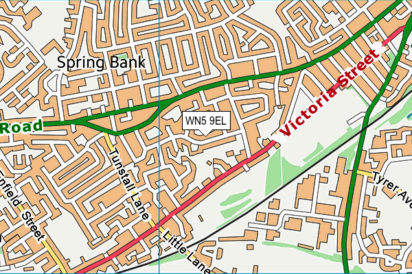 WN5 9EL map - OS VectorMap District (Ordnance Survey)