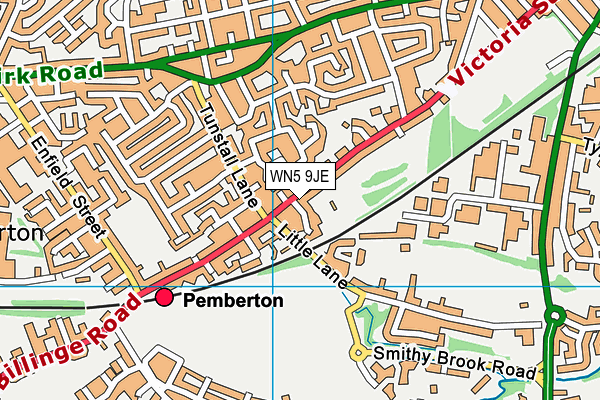 WN5 9JE map - OS VectorMap District (Ordnance Survey)