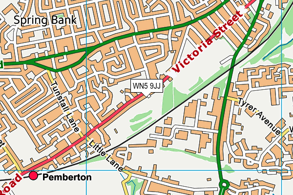 WN5 9JJ map - OS VectorMap District (Ordnance Survey)