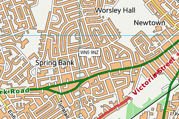 WN5 9NZ map - OS VectorMap District (Ordnance Survey)
