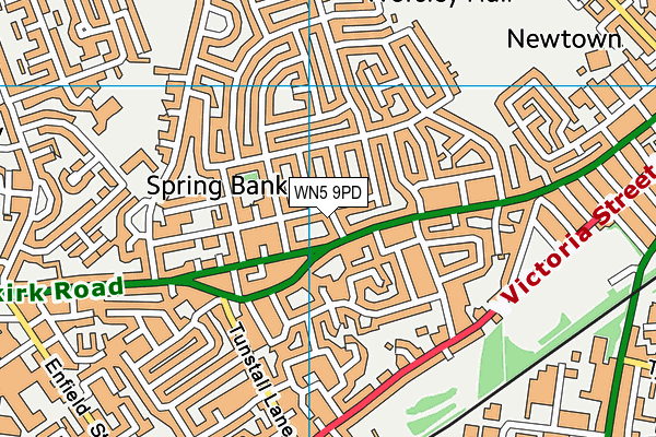 WN5 9PD map - OS VectorMap District (Ordnance Survey)