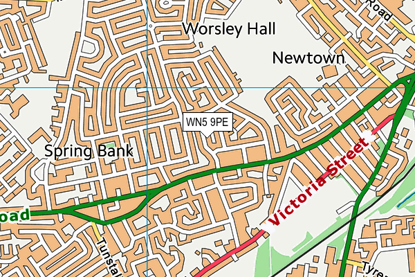 WN5 9PE map - OS VectorMap District (Ordnance Survey)