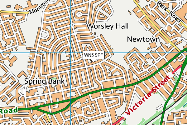 WN5 9PF map - OS VectorMap District (Ordnance Survey)