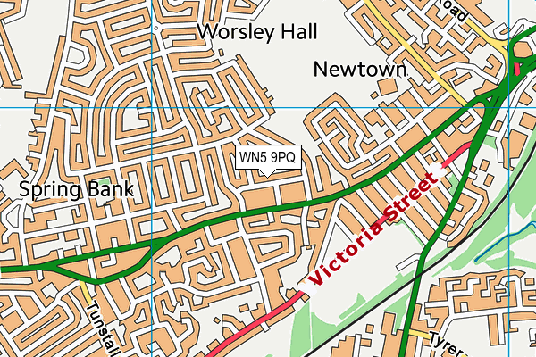 WN5 9PQ map - OS VectorMap District (Ordnance Survey)