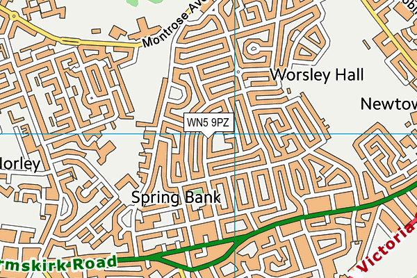 WN5 9PZ map - OS VectorMap District (Ordnance Survey)