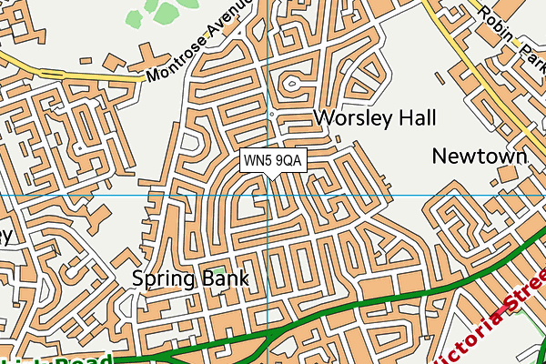 WN5 9QA map - OS VectorMap District (Ordnance Survey)