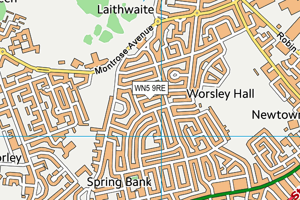 WN5 9RE map - OS VectorMap District (Ordnance Survey)