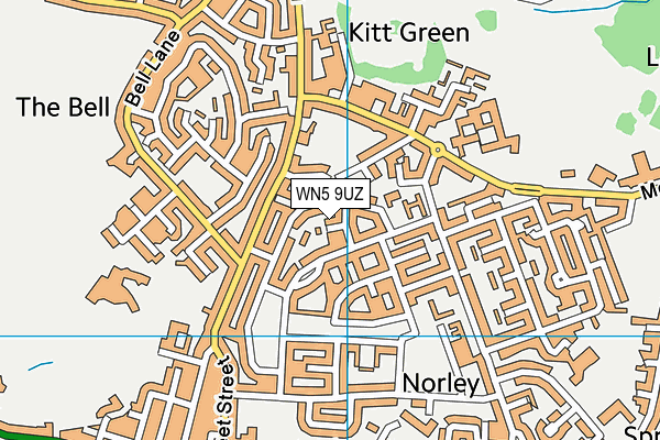 WN5 9UZ map - OS VectorMap District (Ordnance Survey)