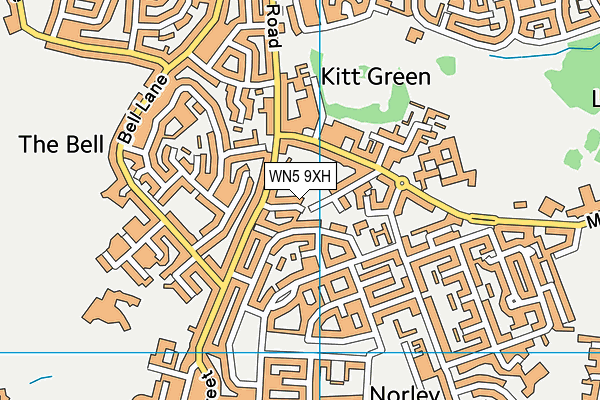 Norley Hall Cricket Club map (WN5 9XH) - OS VectorMap District (Ordnance Survey)