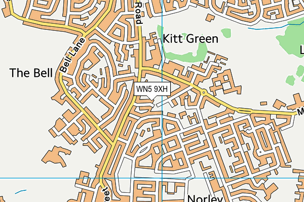 WN5 9XH map - OS VectorMap District (Ordnance Survey)