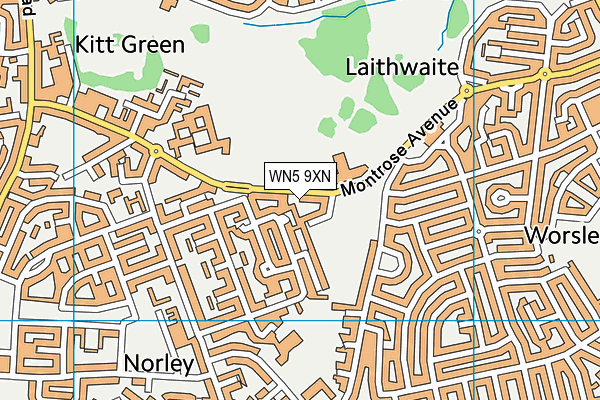 WN5 9XN map - OS VectorMap District (Ordnance Survey)