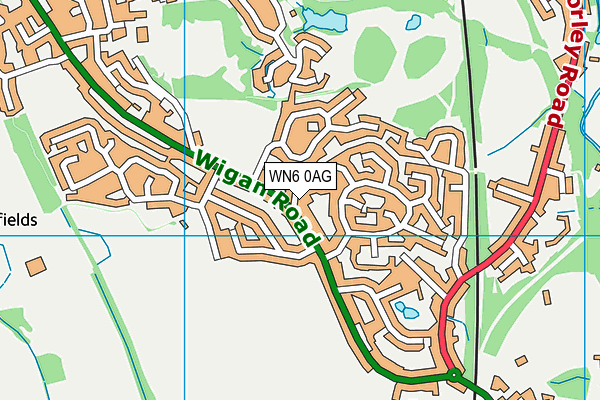 WN6 0AG map - OS VectorMap District (Ordnance Survey)