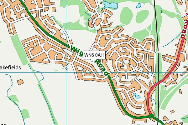 WN6 0AH map - OS VectorMap District (Ordnance Survey)