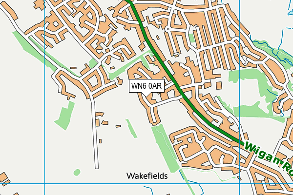 WN6 0AR map - OS VectorMap District (Ordnance Survey)