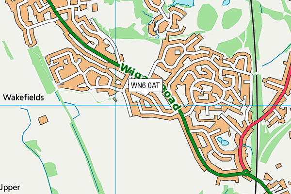 WN6 0AT map - OS VectorMap District (Ordnance Survey)